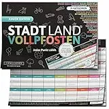 DENKRIESEN - Stadt Land VOLLPFOSTEN® - Junior Edition | DIN A4 Spielblock | Ab 8 Jahren | Familienspiel | Kindergeburtstag | Kreative Stadt Land Fluss Variante | Spaßige Kategorien für Kinder