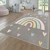 TT Home Teppich Kinderzimmer Kinderzimmerteppich Junge Mädchen Kinderteppich Modern Soft, Farbe: Grau 2, Größe:120x160 cm