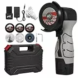 Weytoll Mini-Winkelschleifer, 7000 U/min, kabellos, mit 2 x 16,8 V 2000 mAh Akku und Schleifscheibe zum Schneiden von poliertem Ziegel, Holz, Stein, Stahl