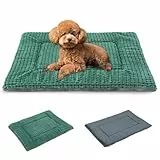 BVAGSS Orthopädisches Hundebett, Waschbar Hundekissen flauschig Hundematte, Umkehrbar Weiche und Warme Hundematte für klein mittel große Hunde XH079 (60x45x4cm,Green)