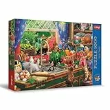 Trefl Premium Plus Quality - Puzzle Tea Time: Räuber-Kätzchen - 1000 Elemente, Serie Gemalter Nostalgischer Bilder, Ideale Anpassung der Teile, für Erwachsene und Kinder ab 12 Jahren