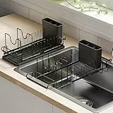 Erreke Abtropfgestell ausziehbar, 38 bis 50 cm, Schwarz, Besteckhalter