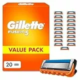 Gillette Fusion 5 Klingen Herren, 20 Original Rasierklingen, Orange - Für Nassrasierer mit Größerem Gleitstreifen für Ein Sanftes Gleiten Und für Eine Unglaublich Gründliche Und Komfortable Rasur