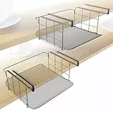 KD Essentials 2× Unterregal und Aufbewahrungskorb, Mesh-Design – Allround-Organizer & praktischer Hängekorb für Küche & Vorrats-Schrank (hygienisch zu reinigen) und Büro, aus Metall für Regalböden