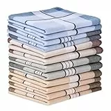 Aomig Taschentücher Herren, 12 Stück Baumwolle Stofftaschentücher Set, Traditionelle Taschentücher Stoff Herren Handkerchief, Wiederverwendbar Herrentaschentücher, 40cm x 40cm（A）