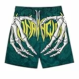Shorts Herren Sommer Elastische Taille Stretch Leicht Basketball Sportshorts 3D Druck Kurze Hose Beach Shorts Sport Boxen Kurz Cargo Hosen Y2K Hip Hop Strandshorts mit Taschen Kordelzug Sommershorts