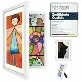 Ciscle Bilderrahmen Kinderzeichnungen, 1 Stück A4 Befüllba Kunstfotorahmen für Kinder, Frontöffnung Bilderrahmen für Kunstwerke, Ideal für Kinderzeichnungen, Kunstprojekte, Schule, Zuhause (Weiß)