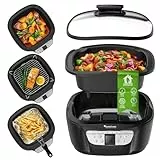TurboTronic DMC24 Multikocher 5L mit Fritteuse & Frittierfunktion, 1500W, Schongarer, Dampfgarer, 8 Programme, Multivarka, Digitale Kochmaschine