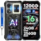 LAGENIO Rhino 1 Pro Outdoor Smartphone Android 16-12000mAh/33W 24GB+256GB/1TB Outdoor Handy, 64 MP 6.9' HD+ 120Hz, 130dB Duale Stereo Lautsprecher Baustellenhandy mit Campinglampe, 4G/NFC/eSIM/OTG