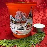 Generisch Windlicht Hurricane Medium Leuchtglas Teelichthalter Glas Handarbeit Lauscha, : Orange