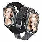 Ruopoem Smartwatch Damen mit Telefonfunktion 1,57 Zoll Fitnessuhr Damen mit 130 Sportmodi AI Voice IP68 Wasserdicht Schrittzähler SpO2 Pulsuhr Schlafmonitor, Armbanduhr Bluetooth für Android iOS