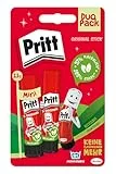Pritt 1504209 Klebestift, sicherer und kinderfreundlicher Kleber für Kunst und Bastelarbeiten, starker Klebstoff für Schule & Bürobedarf, 2x11g Pritt Stift