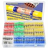 haisstronica Lötdichtungsdrahtverbinder-Set, 26–10 Gauge, Schrumpfdrahtverbinder, wasserdichte Stoßverbinder, elektrische Drahtverbinder, Set (5 Farben/5 Größen)