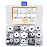 230 Stück große Flach Unterlegscheiben Set, Edelstahl Beilagscheiben, Sicherungsscheiben Sortiment Kit, Metall Scheiben Muttern, 15 Größen M3/M4/M5/M6/M8/M10/M12. (230 Silber)