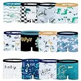 JackLoveBriefs Jungen Boxershorts aus Baumwolle Unterhosen 12er Pack, 1-3 Jahre, Hellblau, Größe S