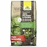 Neudorff NeudoHum Grünpflanzen und Palmenerde 20 Liter - Torffreie Bio Erde für Palmen vorgedüngt - Monstera Erde ohne Torf fördert gesunde Zimmerpflanzen und grüne Blätter - 100% vegan