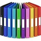 ACROPAQ - 10 x Ringbuch A4 - Mit 2 Ringen, Mit Rückenetiketten, Rückenbreite 3,5 cm, Regenbogen, Natur Farbkollektion - Ringhefter, Ringordner, Ordner A4 Schmal, Ringmappe A4, Schulordner
