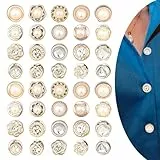 40 Stück Brosche Knöpfe Damenmode Nahtlose Knopfnadeln Perlen Strass Damen Shirt Broschen für Kleidung Dekorative Sicherheitsnadeln Anstecknadel für Kleidung Hüte Taschen DIY Handwerk Pins