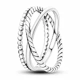 QIKAOLA Silber Ringe für Frauen 925 Sterling Silber Ringe Erklärung Ringe stapelbar Ringe für Jugendliche Mädchen Eternity Band Ringe