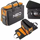 NEO TOOLS Werkzeugtasche Monteurtasche Polyester 600D, 17 Innentaschen, 2 Außentaschen, starre Bauweise, drei Hauptinnenfächer, verstärkte Reißverschlüsse 43.5 x 33 x 20 cm
