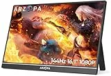 ARZOPA 144HZ Portable Monitor, G1 Game 16.1 Zoll 1080 FHD Tragbarer Monitor mit Externem HDR Eye Care-Bildschirm und HDMI/Typ-C/USB-C, für Laptop/PC/Mac/PS4/PS5/Xbox/Switch.