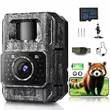 MAXDONE Wildkamera mit Handyübertragung APP - Wildtierkamera 4K 64MP HD mit WLAN Bluetooth Bewegungsmelder Nachtsicht, Wildkamera mit 6000mAh Akku, 0,1s Auslösezeit, 32GB Speicherkarte IP66