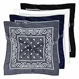 CIATBYYJ 4 Stück Bandana Kopftuch Damen und Herren,Multifunktional Bandana Kopftuch,Kopftuchs Damen Sommer,100% Baumwolle Nickituch für Kopf-, Hals-, Hand-, Taschen- oder Taillenanhänger