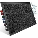Bodenständig® Fußmatte außen und innen [robust] - Saubere Schuhe Dank geriffelter Oberseite - Perfekte Größe 40x60cm Schwarz - Fussmatte aussen Türmatte Haustür fussabstreifer innen Bereich