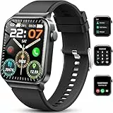 Smartwatch Herren Damen, 1,85' HD Smartwatch Damen mit Telefonfunktion, Smart Watch Fitnessuhr 113+ Sportmodi, IP68 Wasserdicht, Sportuhr mit Herzfrequenz Schlafmonitor Schrittzähler, für Android iOS