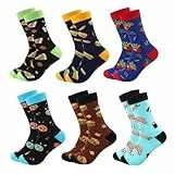 Utensilsto 6 Paar Lustige Socken Herren 43-46 Bunte Wadenstrümpfe Socken Funny Socks Baumwolle Motiv Crew Lustige Geschenke für Männer