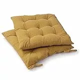 Paco Home Sitzkissen mit Befestigungsbänder 40x40 Stuhl Bürostuhl Kissen Stuhlkissen Innen Indoor versch. Farben 2er Set