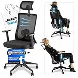 VALKENSTOL M3 Komfort Bürostuhl Ergonomisch Testsieger verstellbare Armlehnen | Schreibtischstuhl mit Lendenwirbelstütze Rückenschonend | Office Chair Verstellbare Sitztiefe Gesundes Sitzen PC Stuhl