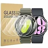 Diruite 4-Stück Displayschutz für Samsung Galaxy Watch 7/6/5/4 44mm Schutzfolie HD Hartglas Displayschutzfolie(Durchmesser 41mm)