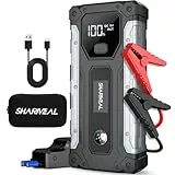 SHARMEAL 8000A Starthilfe Powerbank für Pkw, 12V Auto Starthilfe Powerbank (für alle Benziner oder bis zu 10,0 L Diesel), Booster Auto Starthilfe mit LCD Bildschirm und LED Taschenlampe