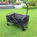 Bollerwagen Faltbar,Kleiner Handwagen Faltbar 70 x 46 x 47 cm Tragkraft 150KG,Bollerwagen mit Verstellbarem Griff für Camping Outdoor Garten Shopping
