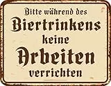 Original RAHMENLOS Deko Blechschild für die trinkfreudige Werkstatt