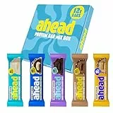 ahead Protein Riegel | Mix Box | 12 x 45g Extra softer Protein Riegel mit cremigem Kern | Low Carb Eiweißriegel ohne Zuckerzusatz & ohne Palmöl