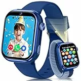 BANLVS Smartwatch Kinder mit SIM Karte, Kinder-Smartwatch mit IP68 Wasserdicht, Schulmodus, 1,83' Bildschirm, Schrittzähler Kinderuhr Mädchen Jungen, Blau