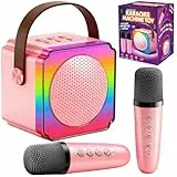 Gontence Karaoke Maschine mit 2 Mikrofonen, Geschenk Spielzeug für 3-12 Jahre Mädchen Jungen, Karaoke Maschine mit Mikrofon Geburtstagsgeschenk für Kinder ab 3 Jahre ostergeschenke Kinder