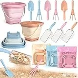 Dreamon Sandspielzeug Sandkasten Spielzeug Kinder 3 Farben Strandspielzeug Kinder Mit Faltbarer Eimer Sandsieb Schaufel Rechen Strand Spielzeug 3 4 5 Jahre