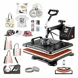 VEVOR Transferpresse Hitzepresse 38x30cm 8 in 1 Textilpresse T-Shirt Heat Press 360 Grad Schwenkbar DIY Mulitifunktional Sublimation Wärmepresse mit Digitaler LED-Temperatur- und Zeitcontroller