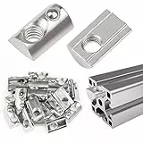 20 Stück M8 Nutenstein, T Nutensteine M8 mit Kugel, Hammerkopfschrauben M8, Stabile Nutenstein Nut 8, Profil Nutenstein, C Profil M8 für Aluprofil 40X40 Nut 8 Schmidt Systemprofile