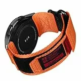 MroTech Kompatibel mit Galaxy Watch 3/4 45/46mm/Gear S3 Armband Sport Nylon Klettverschluss Ersatzband für Watch 46mm GT4/GT2/GT3 46/3 Pro /2 Pro/GT Armband 22mm, Orange