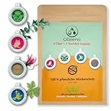 OLLEENO® Mückenschutz Clip – Natürlicher Moskito- & Insektenschutz (4 Clips + 4 Refill-Kapseln) | DEET-frei, langer Schutz, Ideal für Outdoor, Camping, Reisen, Sport | Wiederverwendbar & 100% recycelt