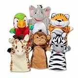 Melissa & Doug - Handpupppen-Set Safari Freunde, 6 Handfiguren, Für fantasievolles Puppenspiel, Für Kinder ab 2 Jahren