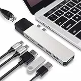HyperDrive USB C Hub, 6-in-2-Doppel-Typ-C-Adapter mit 40 Gbit/s USB C 100W, 5 Gbit/s PD 60W, 2 USB 3.0, Gigabit-Ethernet, 4K HDMI, Thunderbolt 3 Dock für MacBook Pro 2020 2019