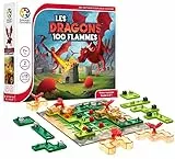 SmartGames - Die Drachen mit 100 Flammen – Gesellschaftsspiel für Kinder 7+ – 2 Spieler – Strategiespiel und Platzierung mit Fliesen und Drachen – entwickelt Logik und Reflexion – mittelalterliches