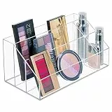 mDesign Kosmetik Organizer – Aufbewahrungsbox mit fünf Fächern für Make-up, Nagellack und Beautyprodukte – die ideale Schminkaufbewahrung – transparent