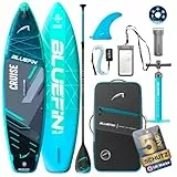 Bluefin Cruise 10'8 Gecko Blau aufblasbares Paddleboard | Premium-SUP-Paket & Zubehör | Rutschfestes Deckpad & leicht | 6' Dickes Allround-Paddleboard | Stand-up-Board für Erwachsene & Jugendliche