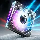 AsiaHorse RGB PC Lüfter 120MM Gehäuselüfter 1Stück [Infinity Mirror] [HDB] 1800RPM 5V3PIN ARGB und 12V4PIN PWM Lüfter, 50,000 Stunden Lebensdauer AMICI5GT Schwarz